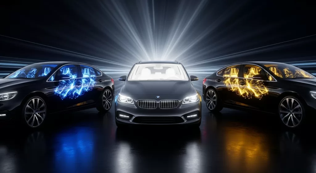 他の2シリーズモデルとアクティブツアラーの標準装備の差を表すイメージ