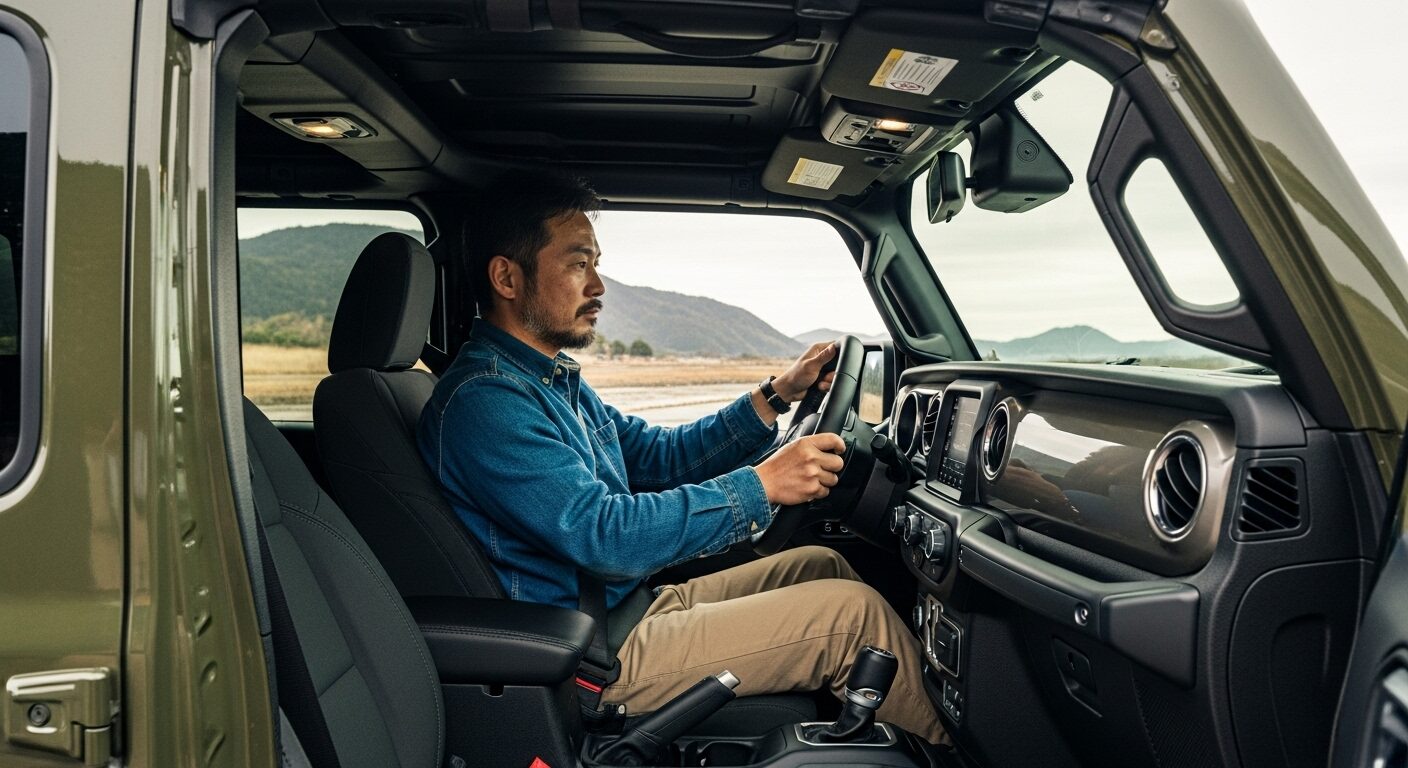 Jeepラングラーの燃費が悪い理由を解説するイメージ