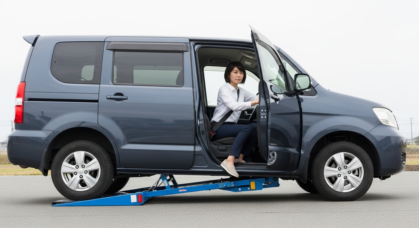 車高アップによって乗り降りがしづらくなった車の様子