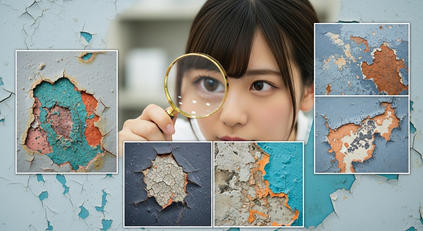 塗装が剥がれる原因とメカニズムを解説する図