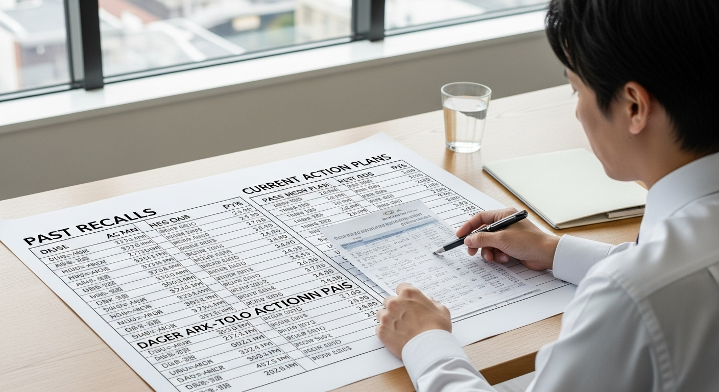 過去のリコール内容と現在の対応状況の一覧