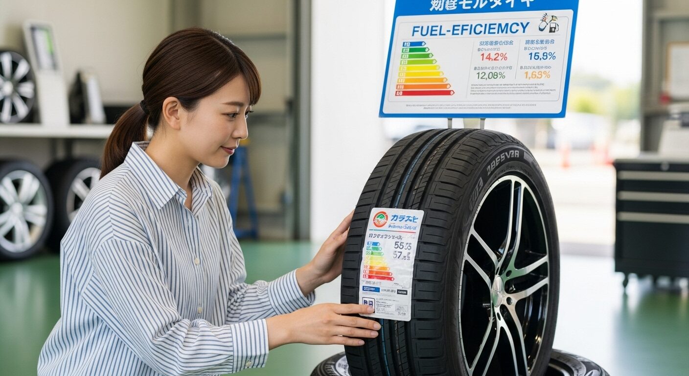 低燃費タイヤに交換する選択肢を示すイメージ画像