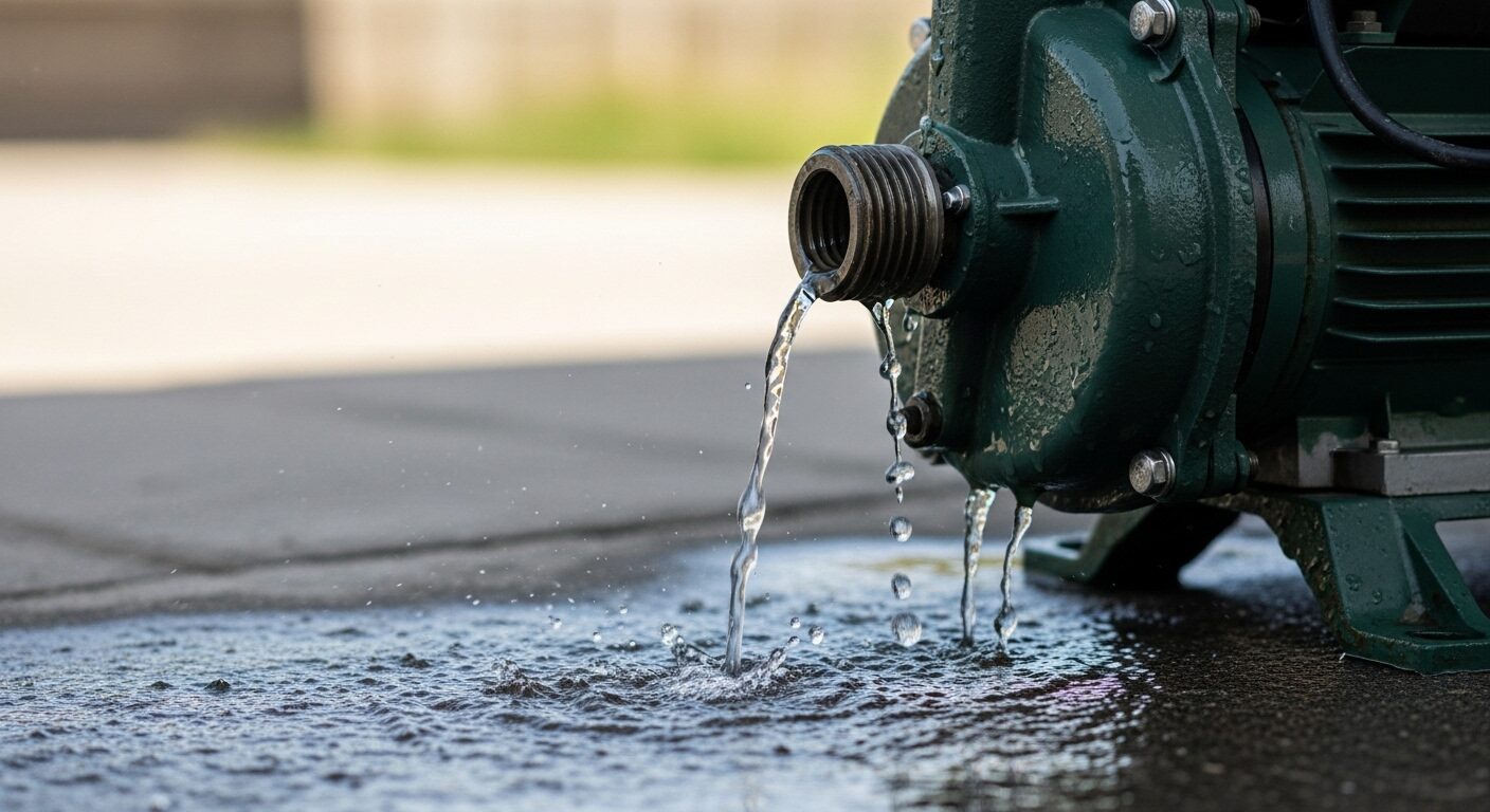 故障したウォーターポンプの水漏れ箇所