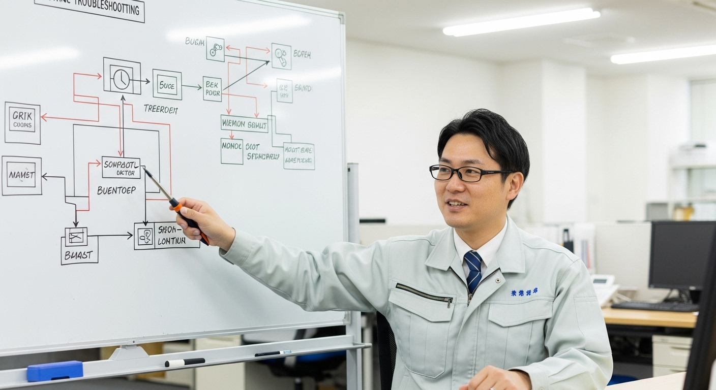 電気系統のトラブル事例と原因の見極め方を解説する図