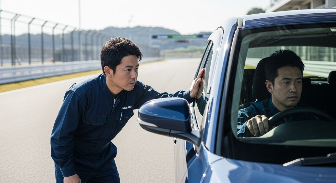 専門家がテストコースで評価する車の卓越した走行性能とハンドリング