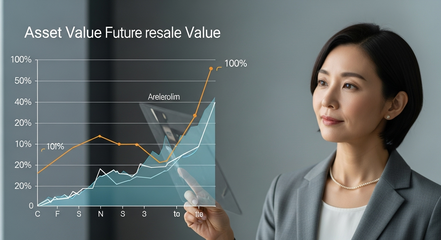 将来のリセールバリューを示す資産価値のグラフ