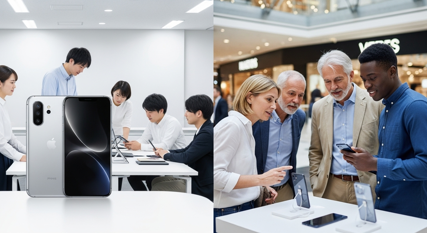 海外市場と国内市場における評価の違いを比較するイメージ図