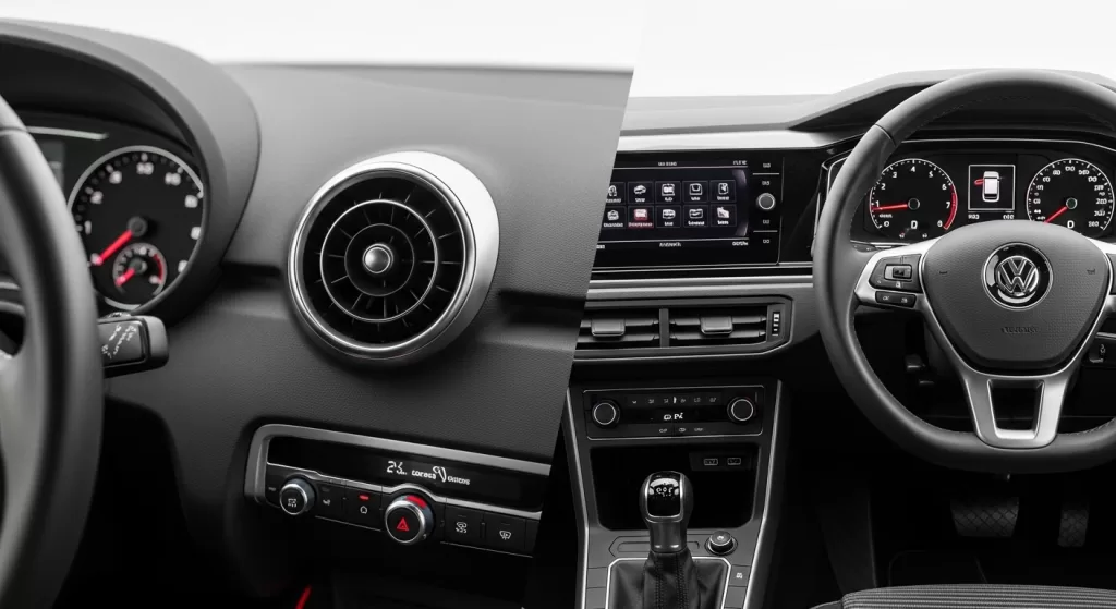 A1とポロの内装素材と作り込みの違い（ソフトパッドと精度）