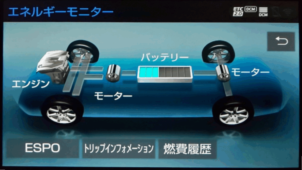 アルファードハイブリッドが交差点でゆるやかに減速し、回生ブレーキによって効率的にエネルギーを充電している様子を描いたイメージ。