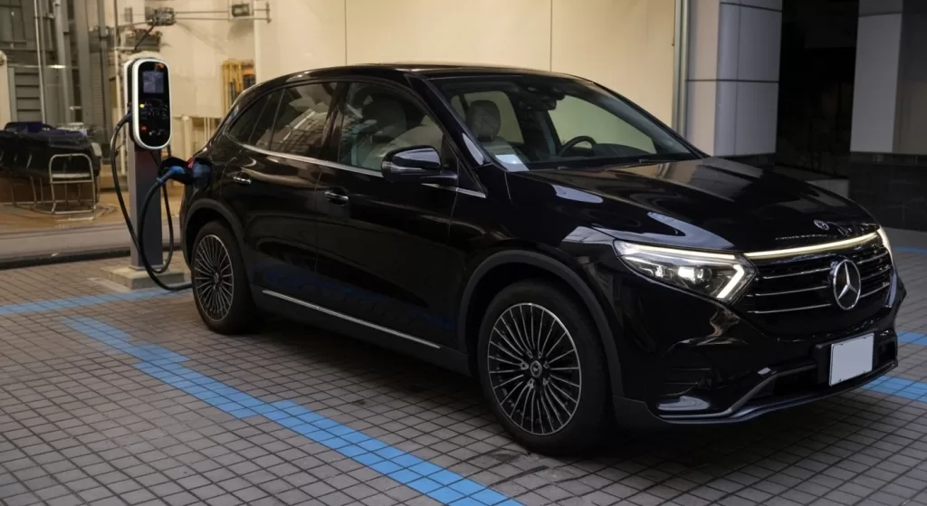 自宅で静かに充電中のEQE SUVと日常使いの安心感