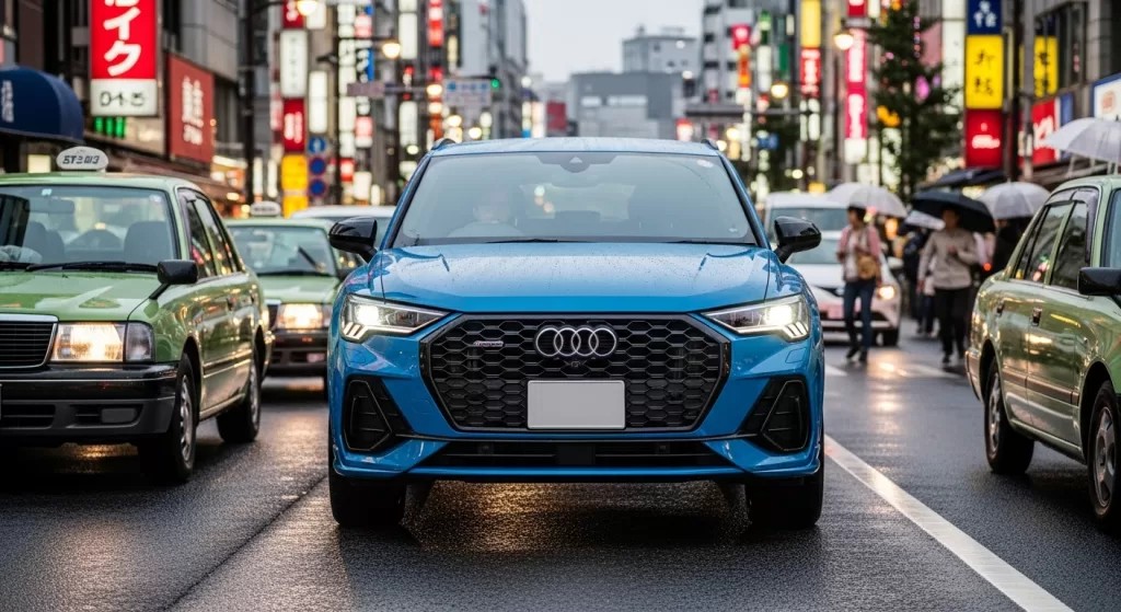 都市の渋滞で低速走行中のQ3スポーツバックとその挙動への示唆