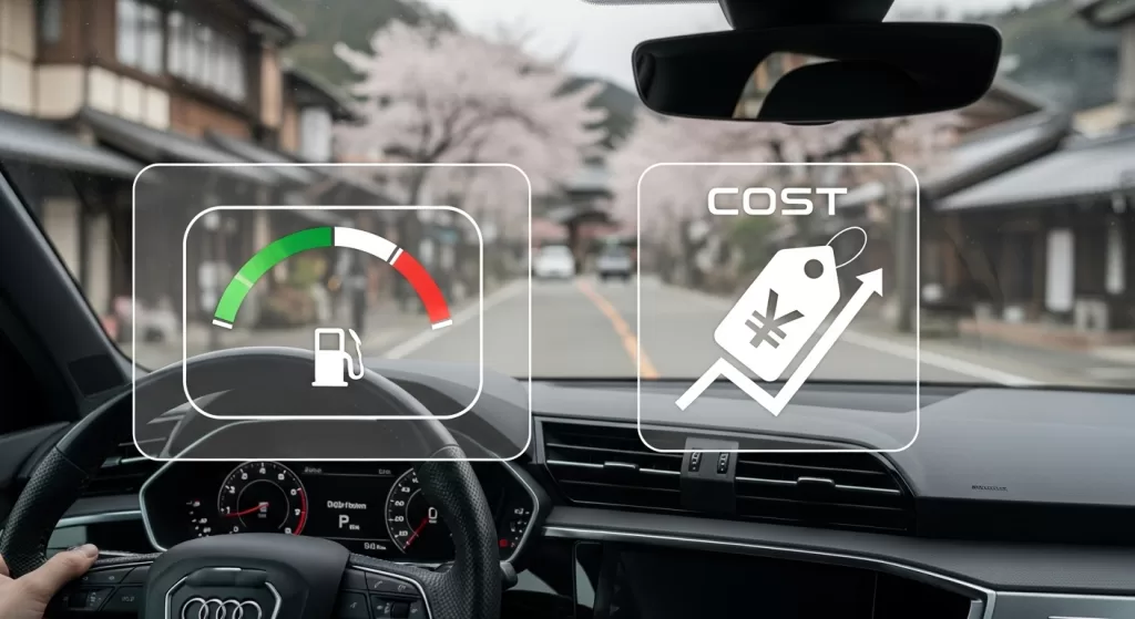 Q3スポーツバックの維持費や燃費をイメージしたビジュアル構成