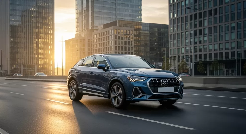 街中で際立つQ3スポーツバックのスタイリッシュな存在感